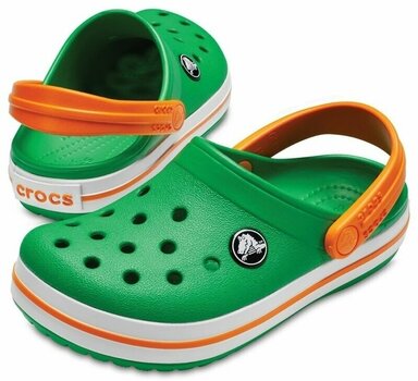 Jachtařská obuv Crocs Kids' Crocband Clog Grass Green/White/Blazing Orange 33-34 - 1