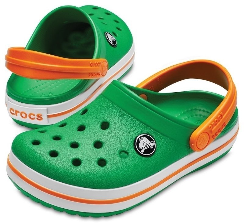 Otroški čevlji Crocs Kids' Crocband Clog Grass Green/White/Blazing Orange 32-33