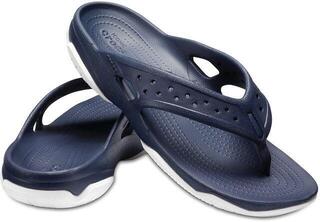 Crocs Men's Swiftwater Deck Flip Navy/White 42-43 Crocs Men's Swiftwater Deck Flip Navy/White 42-43