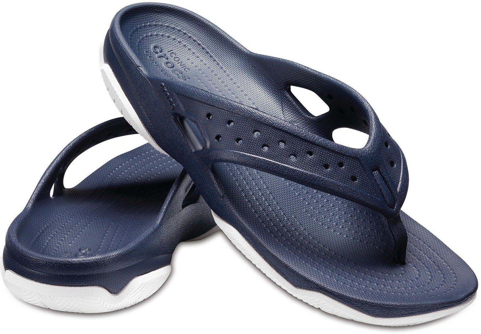 Herrenschuhe Crocs Men's Swiftwater Deck Flip Navy/White 48-49