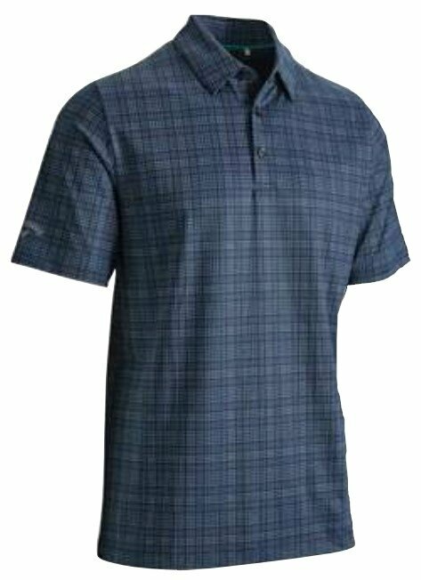 Tricou polo Callaway Printed Marled Classic Plaid Peacoat 3XL Tricou polo
