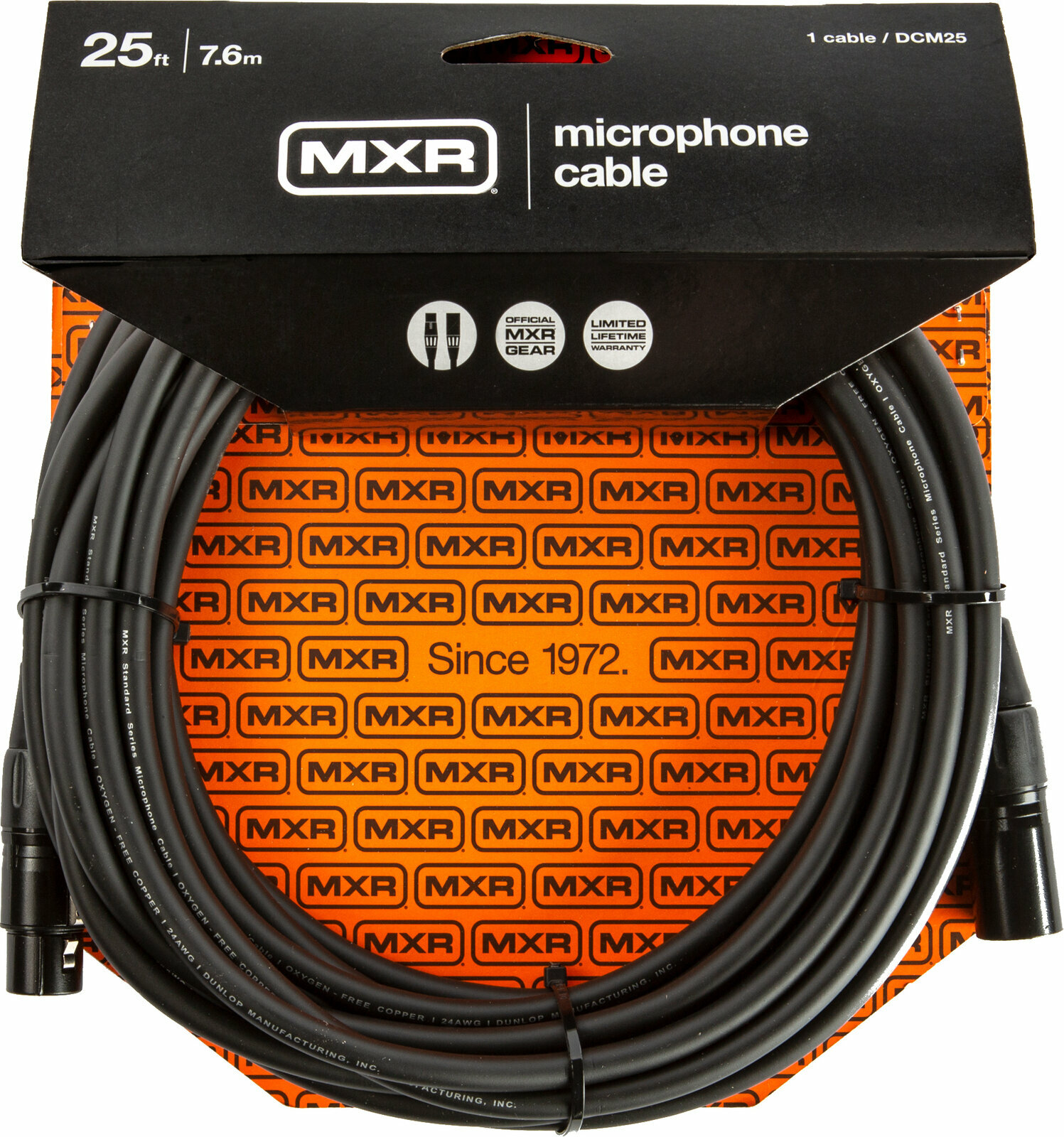 Câble pour microphone Dunlop MXR DCM25 Noir 7,6 m