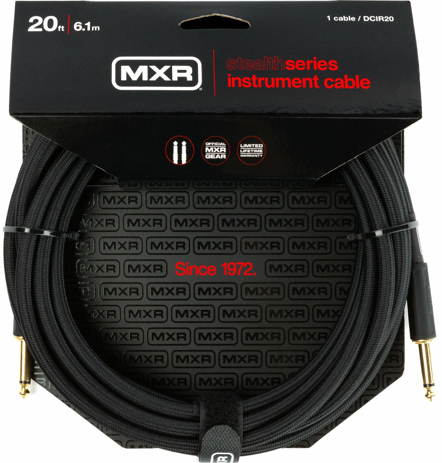 Câble pour instrument Dunlop MXR DCIR20 Stealth Gris 6,1 m Droit - Droit