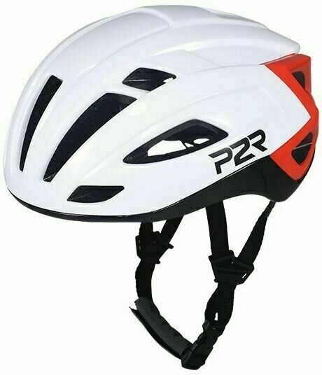 Cyklistická helma P2R Rodeo White/Black/Red Shine 58-61 Cyklistická helma