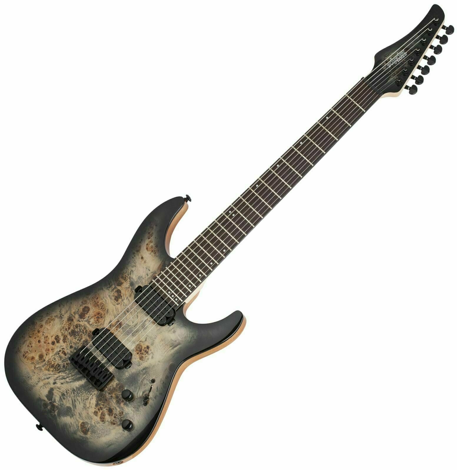 Elektrische gitaar Schecter C-7 Pro Charcoal Burst (Zo goed als nieuw)