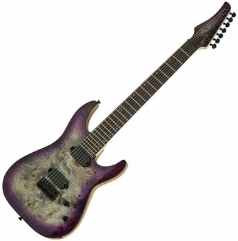 7-string Electric Guitar Schecter C-7 Pro Aurora Burst - 1