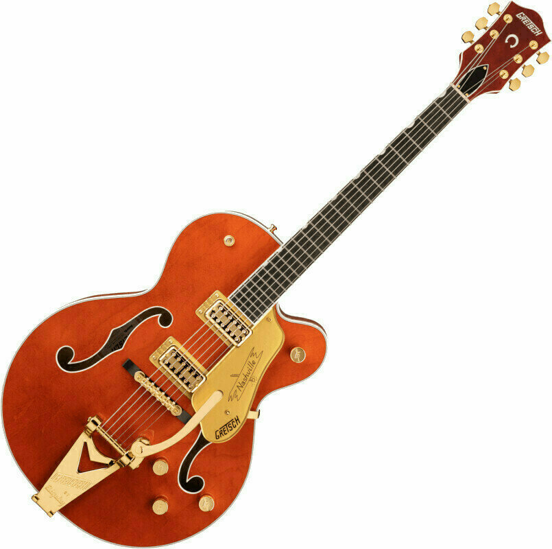 Chitară semi-acustică Gretsch G6120TG Players Edition Nashville Orange Satin