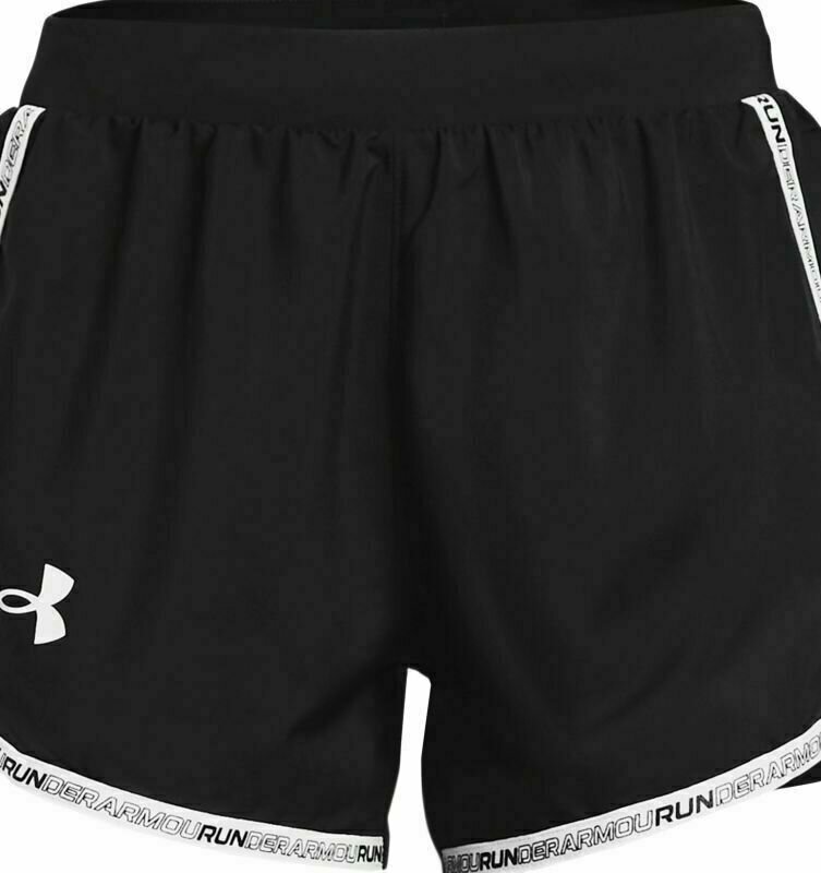 Pantalones cortos para correr Under Armour UA W Fly By 2.0 Brand Shorts Black/White M Pantalones cortos para correr