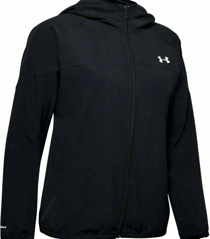 Running sweatshirt
 Under Armour UA W Woven Branded Full Zip Hoodie Black/Onyx White XS Running sweatshirt