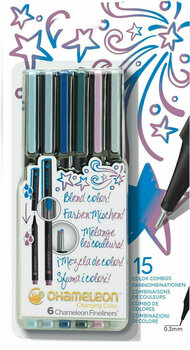 Merkintäkynä Chameleon Fineliner 6 Mustepatruuna Cool 6 kpl - 1