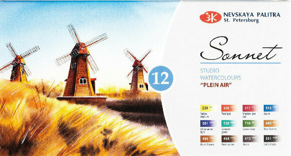 Aquarellfarbe Nevskaya Palitra White Nights Sonnet Set Aquarellfarben 12 stk - 1