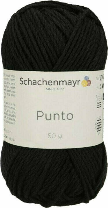 Knitting Yarn Schachenmayr Punto 00099 Black