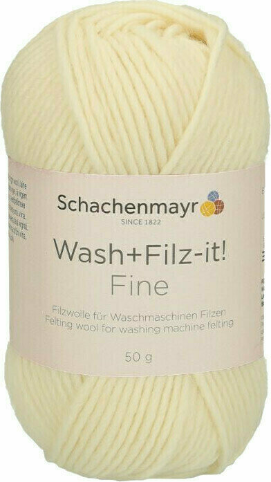 Fil à tricoter Schachenmayr WASH+FILZ-IT FINE 00102 White