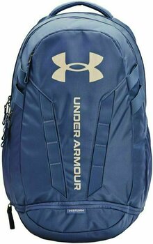 Lifestyle Backpack / Bag Under Armour Hustle 5.0 Mineral Blue/Metallic Faded Gold 29 L Backpack - 1