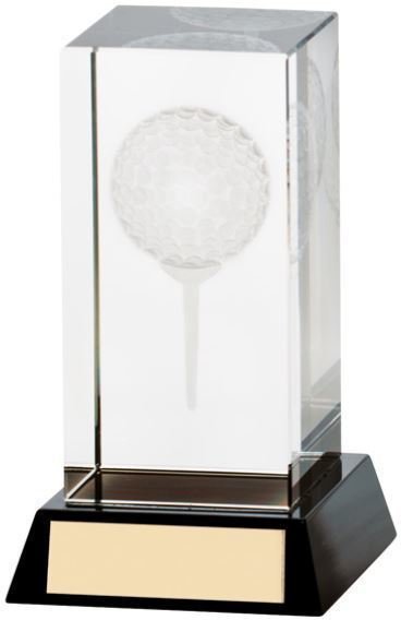 Golf trofeje Longridge Lanark 3D Block Trophy - 90mm
