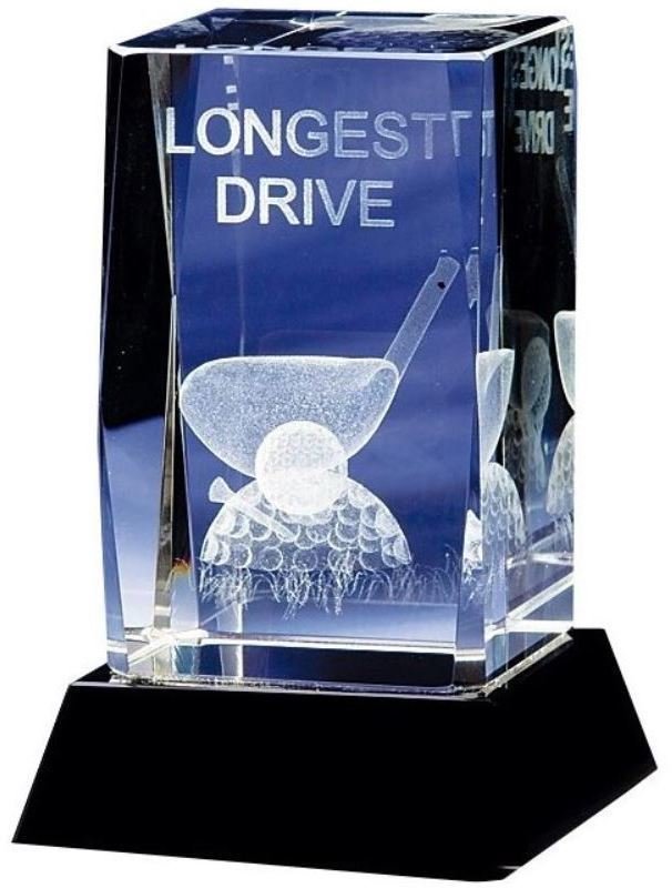 Golf trophies Longridge Longest Drive Crystal Trophy - 95mm