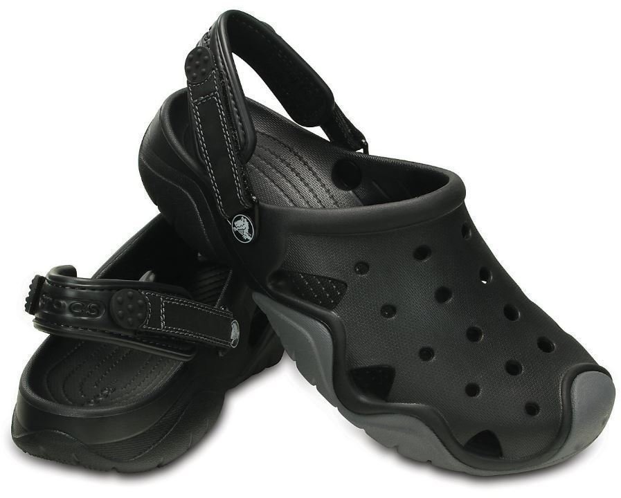 Mens Sailing Shoes Crocs Swiftwater Clog Men Black/Charcoal 45-46