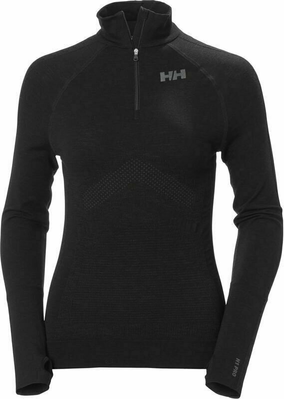 Thermo ondergoed voor dames Helly Hansen W H1 Pro Lifa Seamless 1/2 Zip Black M Thermo ondergoed voor dames