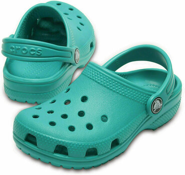 kids teal crocs
