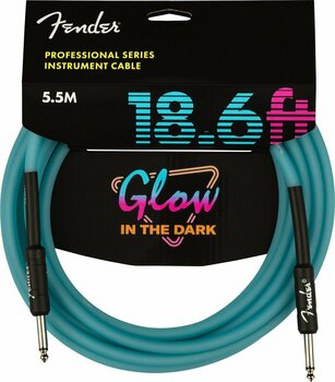Instrument Cable Fender Professional Glow in the Dark Blue 5,5 m Straight - Straight - 1