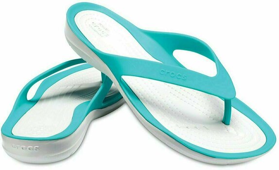 Womens Sailing Shoes Crocs Women's Swiftwater Flip Tropical Teal/Pearl White 36-37 - 1