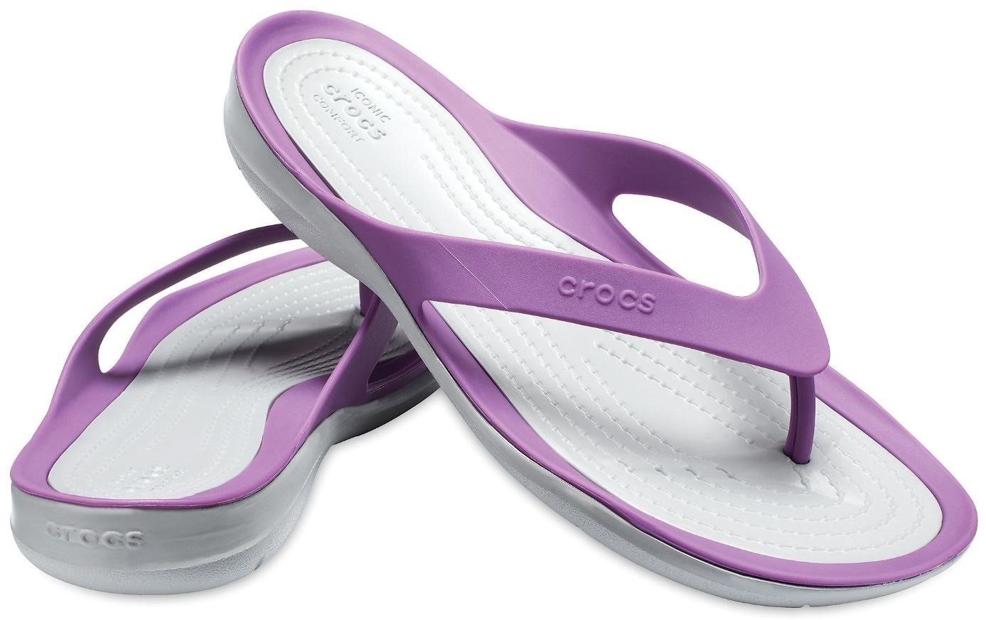 Pantofi de Navigatie Crocs Women's Swiftwater Flip Amethyst/Light Grey 41-42
