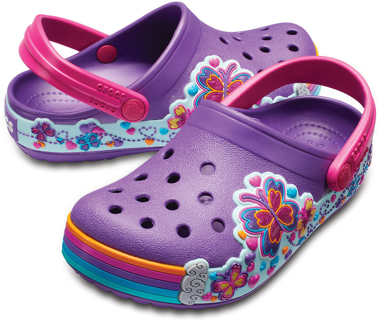 Dječje cipele za jedrenje Crocs Crocband Fun Lab Graphic Clog Kids Amethyst-25-26