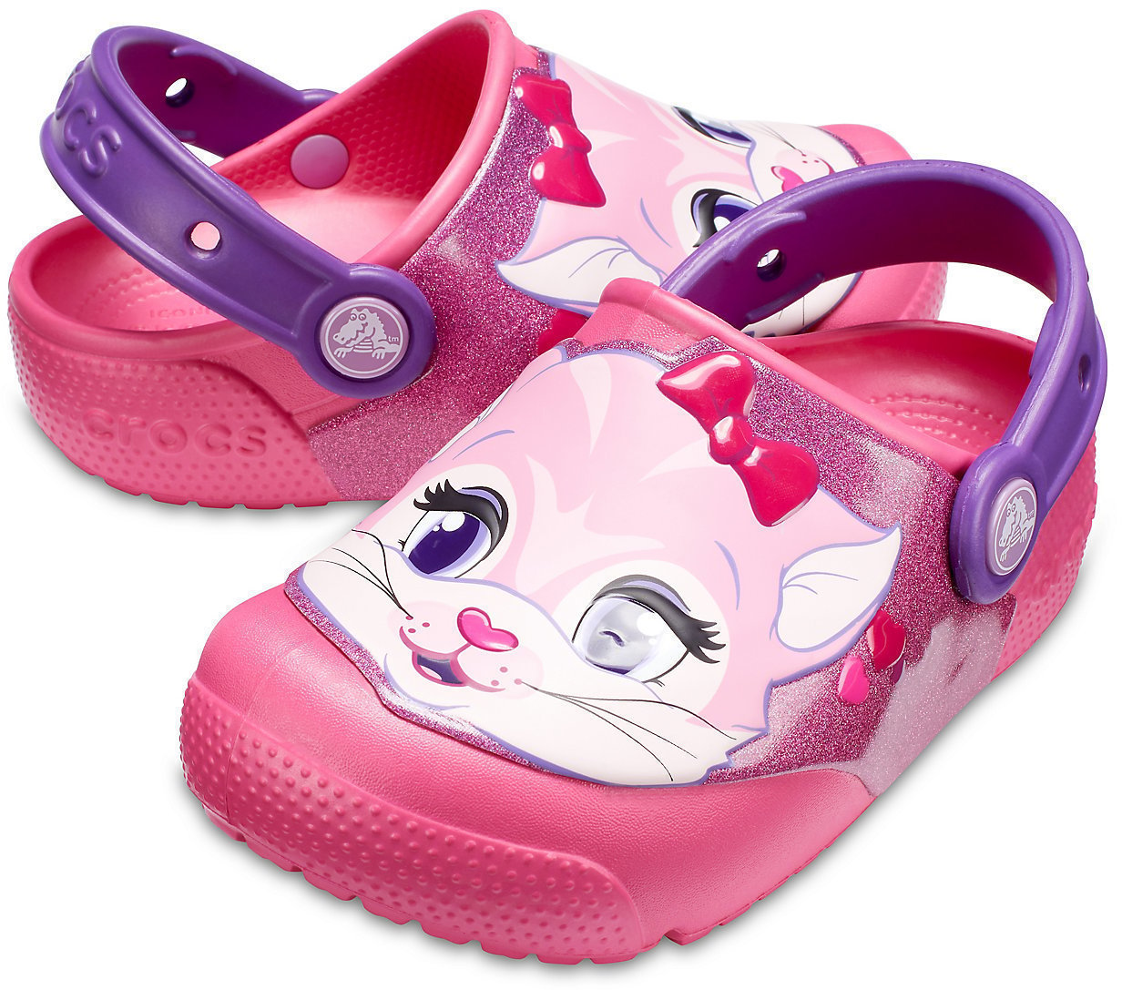 Calçado náutico para crianças Crocs Fun Lab Lights Clog Kids Paradise Pink 22-23