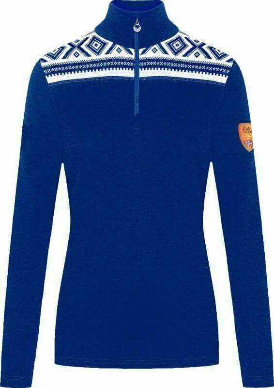 Ski T-shirt/ Hoodies Dale of Norway Cortina Basic Womens Sweater Ultramarine/Off White M Jumper