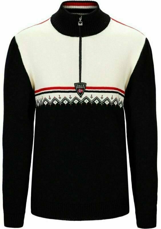 Ski-trui en T-shirt Dale of Norway Lahti Mens Knit Sweater Navy/Off White/Raspberry 2XL Trui