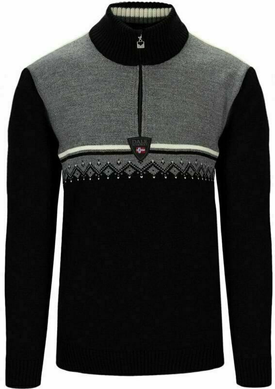 Ski-trui en T-shirt Dale of Norway Lahti Mens Knit Sweater Black/Smoke/Off White L Trui