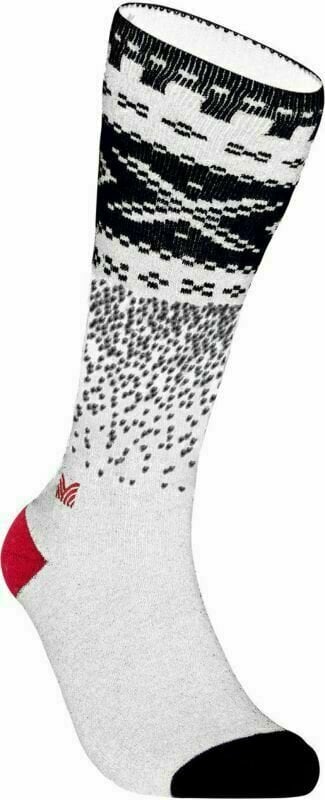 Chaussettes trekking et randonnée Dale of Norway Cortina High Off White/Navy/Raspberry S Chaussettes trekking et randonnée