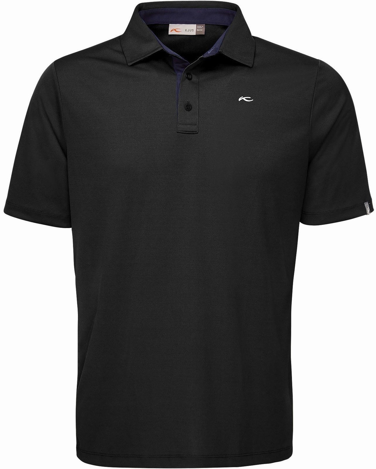 Koszulka Polo Kjus Silas Koszulka Polo Do Golfa Męska Black/Atlanta Blue 48