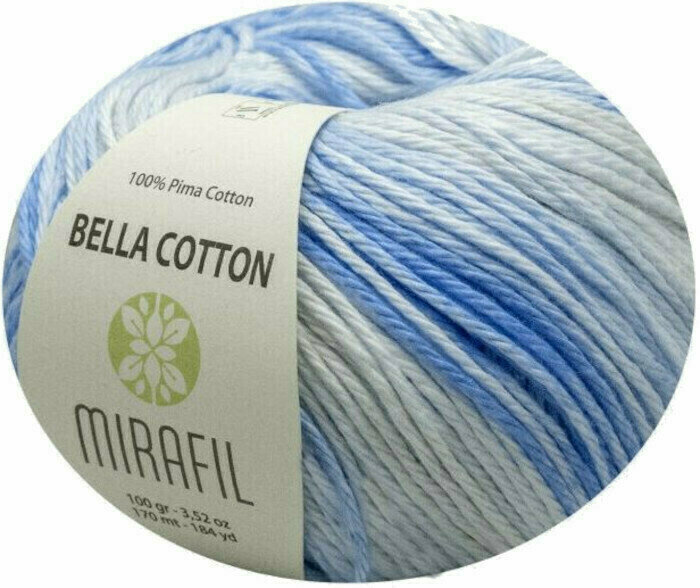 Filati per maglieria Mirafil Bella Cotton Turbo 514 Blue Filati per maglieria