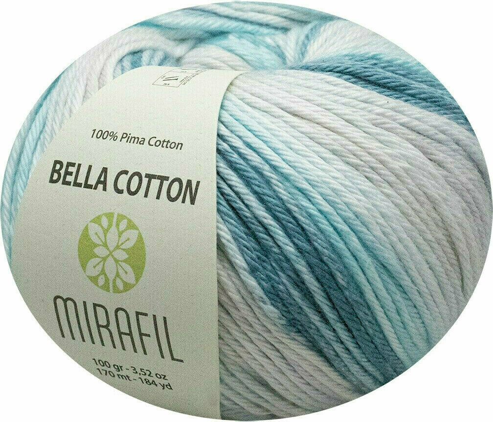 Fil à tricoter Mirafil Bella Cotton Turbo 516 Blue Grey Fil à tricoter