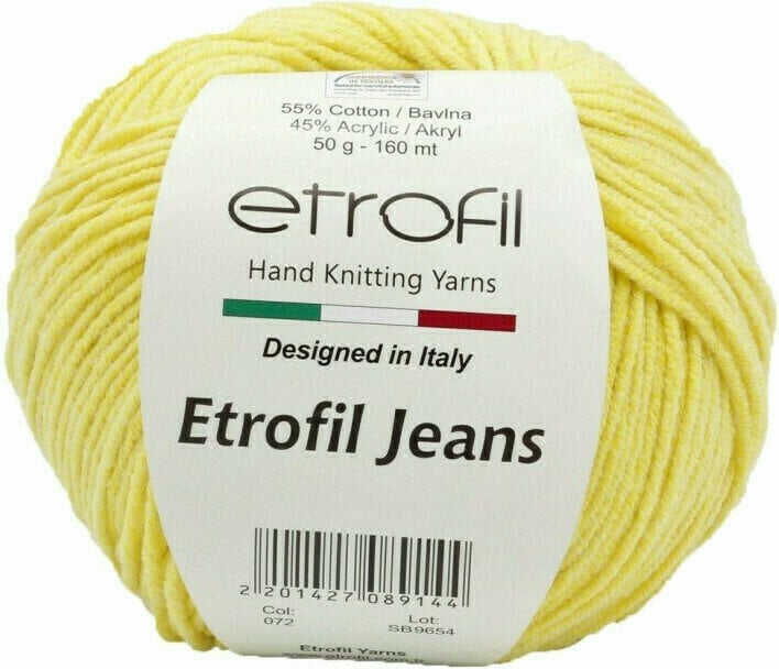 Knitting Yarn Etrofil Jeans 072 Yellow Knitting Yarn