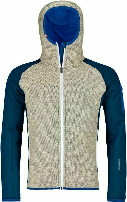 Hættetrøje til udendørs brug Ortovox Fleece Plus Classic Knit M Petrol Blue L Hættetrøje til udendørs brug