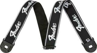 Tekstylne gitarowe pasy Fender Quickgrip Running Logo Running Logo Black and White Tekstylne gitarowe pasy