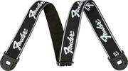 Fender Quickgrip Running Logo Running Logo Black and White Колан за китара