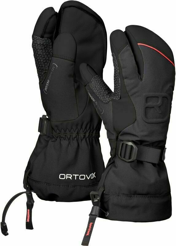 Ski Gloves Ortovox Merino Freeride 3 W Black Raven M Ski Gloves