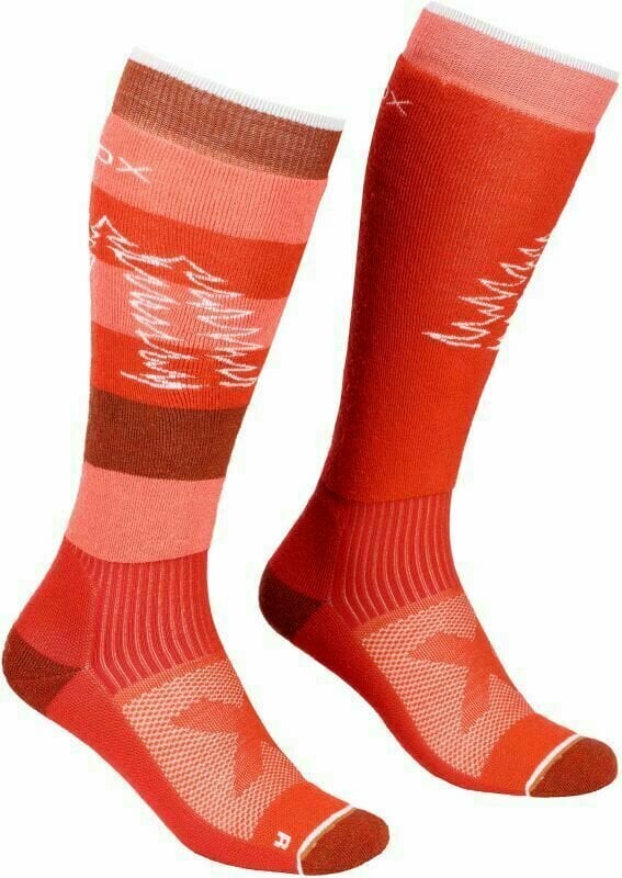 Lyžařské ponožky Ortovox Free Ride Long W Clay Orange 39-41 Lyžařské ponožky