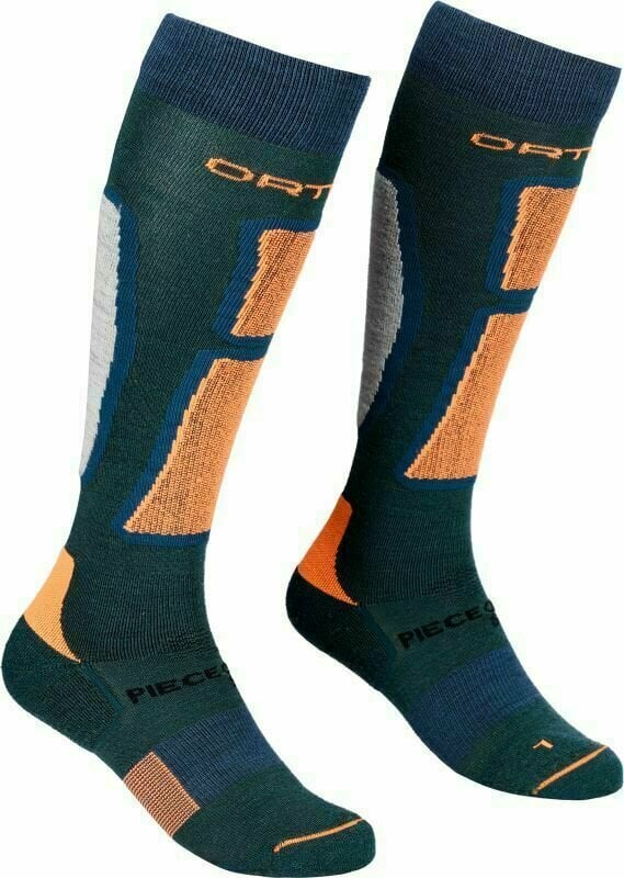 Lyžiarske ponožky Ortovox Ski Rock 'N' Wool Long M Pacific Green 39-41 Lyžiarske ponožky
