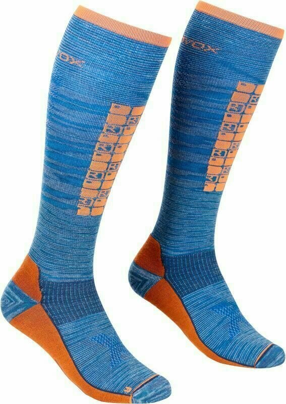 Ski Socks Ortovox Ski Compression Long M Safety Blue 39-41 Ski Socks