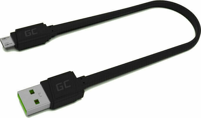 Cabo USB Green Cell KABGC01 GCmatte Micro USB Flat 25 cm Preto 25 cm Cabo USB