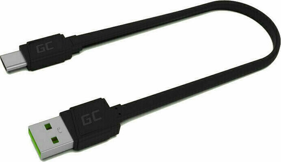 Cabo USB Green Cell KABGC03 GCmatte USB-C Flat 25 cm Preto 25 cm Cabo USB - 1