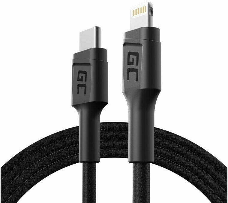 Cable USB Green Cell KABGC07 Power Stream USB-C - Lightning 100 cm Negro 100 cm Cable USB