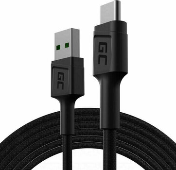 USB-kabel Green Cell KABGC19 PowerStream USB-A - USB-C 200cm Zwart 200 cm USB-kabel - 1
