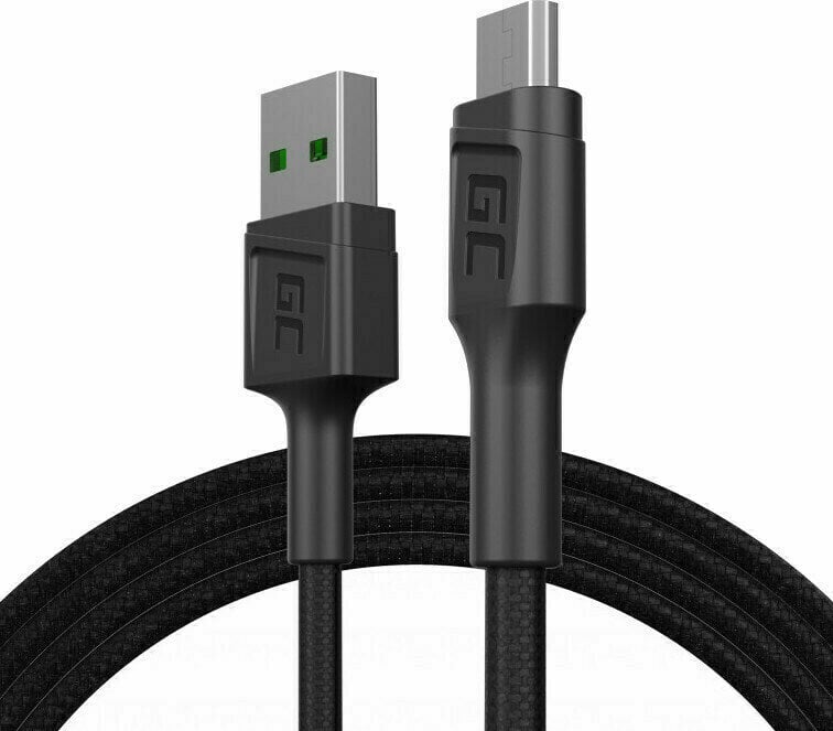Cable USB Green Cell KABGC20 PowerStream USB-A - Micro USB 120cm Negro 120 cm Cable USB