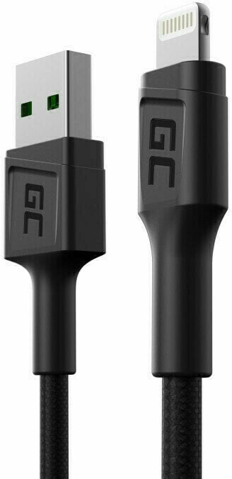 Cable USB Green Cell KABGC24 PowerStream USB-A - Lightning 30cm Negro 30 cm Cable USB