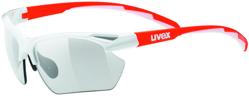 Fietsbril UVEX Sportstyle 802 Small V White Orange-Variomatic Smoke S1-S3